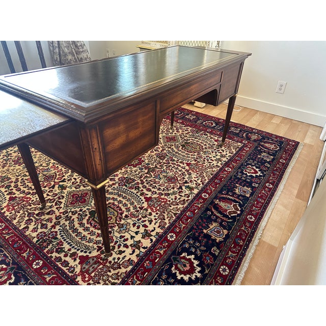 Early 20th Century John Widdicomb Mahogany Partner's Desk With Leather Top and Pull-Out Writing Slides For Sale - Image 16 of 16