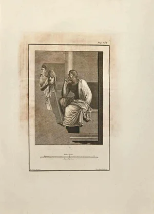 Giuseppe Aloja, Ancient Roman Fresco, Etching, 18th Century