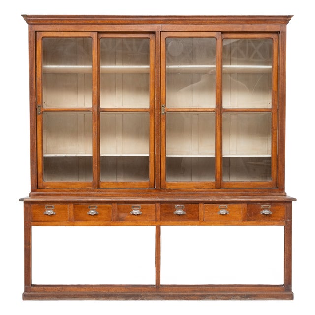 Bookcase with Sliding Doors, 1940s For Sale