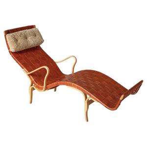 Pernilla Chaise Longue in Patinated Saddle Leather attributed to Bruno Mathsson, 1964