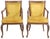 Late 20th Century Vintage Continental Carved Mahogany Yellow Velvet Armchairs, Set of 8 For Sale - Image 4 of 15
