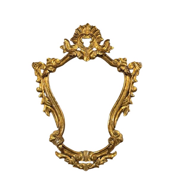 Antique Italian Giltwood and Plaster Mirror Frame For Sale