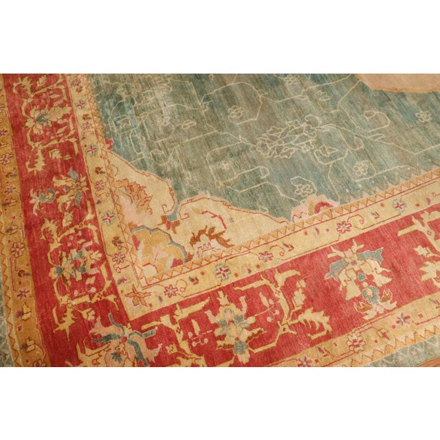 Red Zabihi Collection Phenomenal Antique Turkish Oushak Rug For Sale - Image 8 of 12