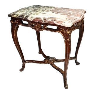 19c French Louis XV Style Marble Top Side Table For Sale