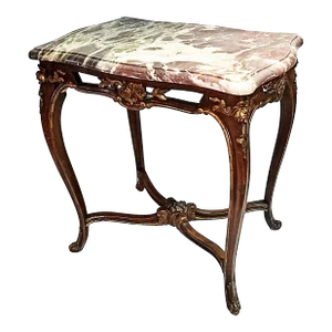19c French Louis XV Style Marble Top Side Table