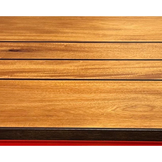 Contemporary "Girder Dining Table" Mahogany Wenge Steel Table by Ben Schmitt For Sale - Image 3 of 6