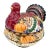 1990s Majolica Style Turkey Tureen Centerpiece With Lid and Ladle For Sale