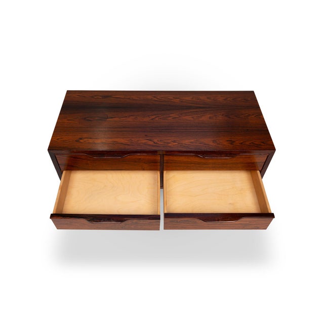 1960s 1960s Vintage Danish Mid-Century Rosewood 4-Drawer Nightstand / Accent Table For Sale - Image 5 of 8