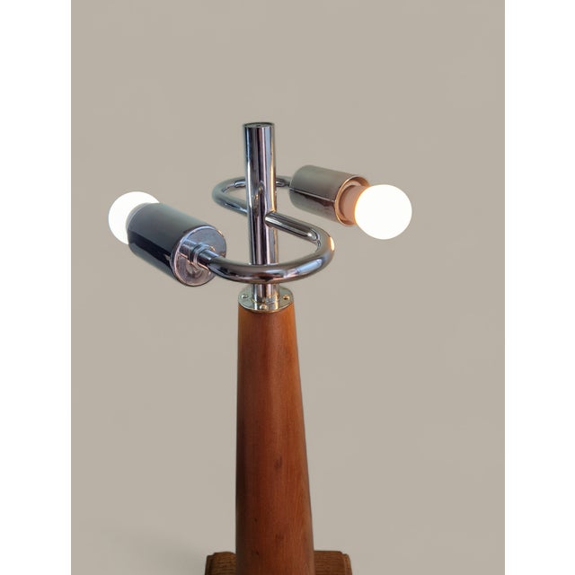 Vintage Table Lamp in Wood, 1970 For Sale - Image 10 of 18