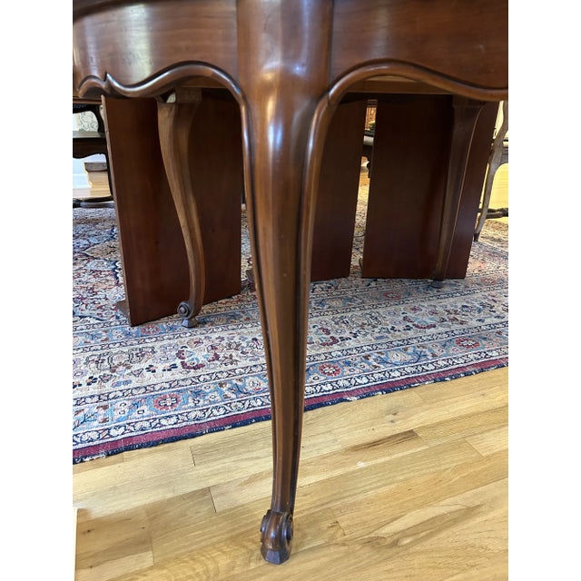 French Provincial Kindel Furniture French Provincial Louis XV Dining Table With 3 Extension Leaves For Sale - Image 3 of 12