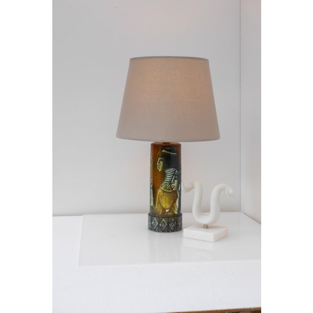 Ceramic Large Vintage Scandinavian Pottery Table Lamp by Bonnie Rehnqvist, 1970s For Sale - Image 7 of 16