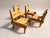 Vintage Brutalist Wooden Armchairs, 1960s, Set of 4, in Very Good conditions. Designed 1960 to 1969