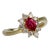 Kurt Wayne 18 Karat Gold, Ruby, and Diamond Cocktail Ring Size 5.5 For Sale