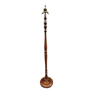 Mid 20th Century Fruitwood Spindle Two-Light Floor Lamp