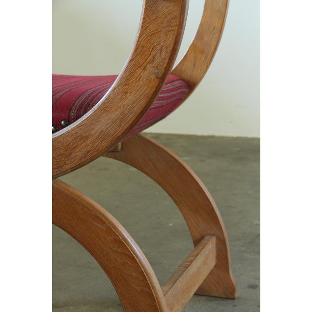 Vintage Brutalist Kurul Armchairs in Oak by Henning Kjærnulf, 1960s, Set of 2 For Sale - Image 12 of 18