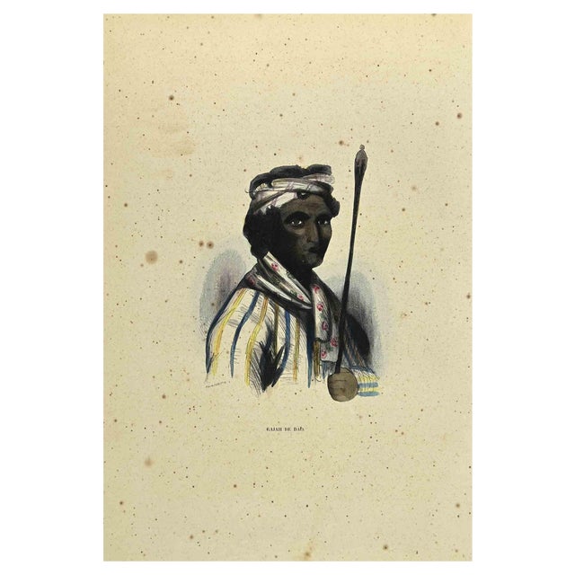 Auguste Wahlen, Femme de l'Ile Guham, Lithograph, 1844 For Sale