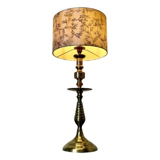 Tall Decorative Brass Table Lamp, 1930s For Sale