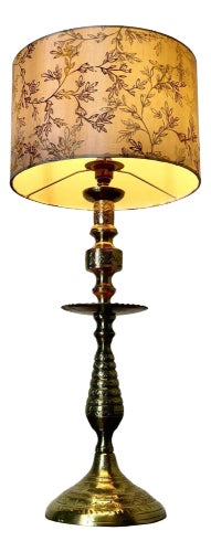 Tall Decorative Brass Table Lamp, 1930s