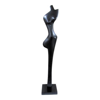 James Myford Aluminum Sculpture "Single Elongated Form" Dark Blue 1999 Signed For Sale