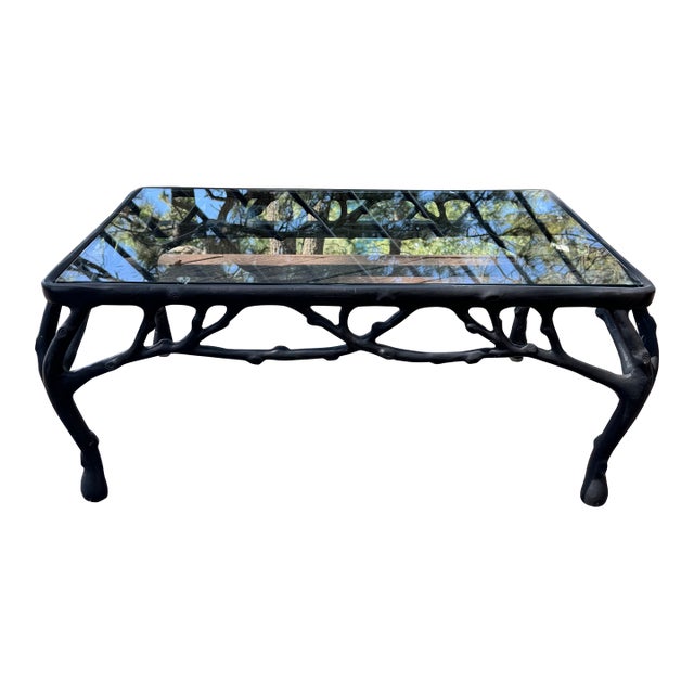 Vintage Veneman of California Twig and Branch Glass Top Coffee Table, Attributed For Sale