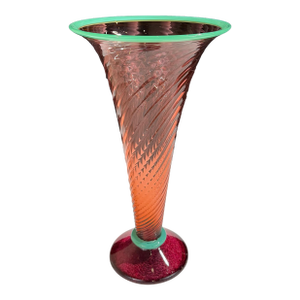 Signed Young & Constantin Art Glass Trumpet Vase