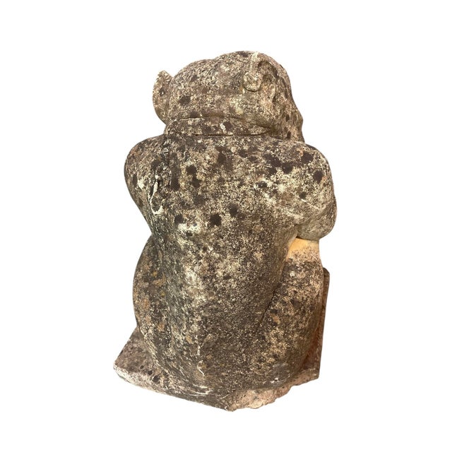 Oyster Gray Vintage Cast Stone Gargoyle Sentinel Statue For Sale - Image 8 of 12