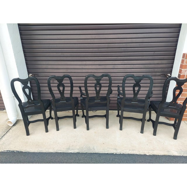 Set of 5 Baker Furniture French Style Dining Chairs With Cane Seats. For Sale - Image 10 of 14