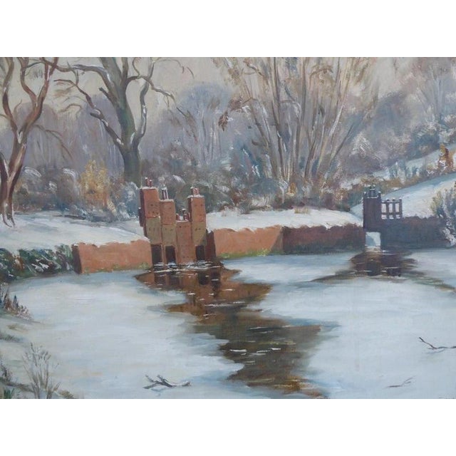 Maurice Codner “Along the Lambourn River” Oil Painting, 1959 Material: Oil on canvas A fine mid-20th-century landscape...