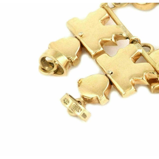 Contemporary Mid 20th Century Five Kids Dangling 14k Yellow Gold Charm Pendant For Sale - Image 3 of 4