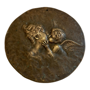 Art Nouveau Figural Bronze Medallion