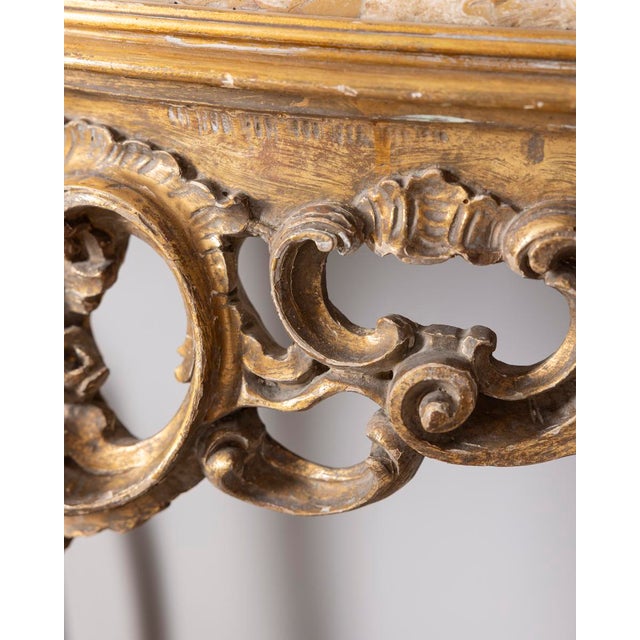 Antique Console Table with Mirror in Decorated Wood, 1890s For Sale - Image 11 of 18
