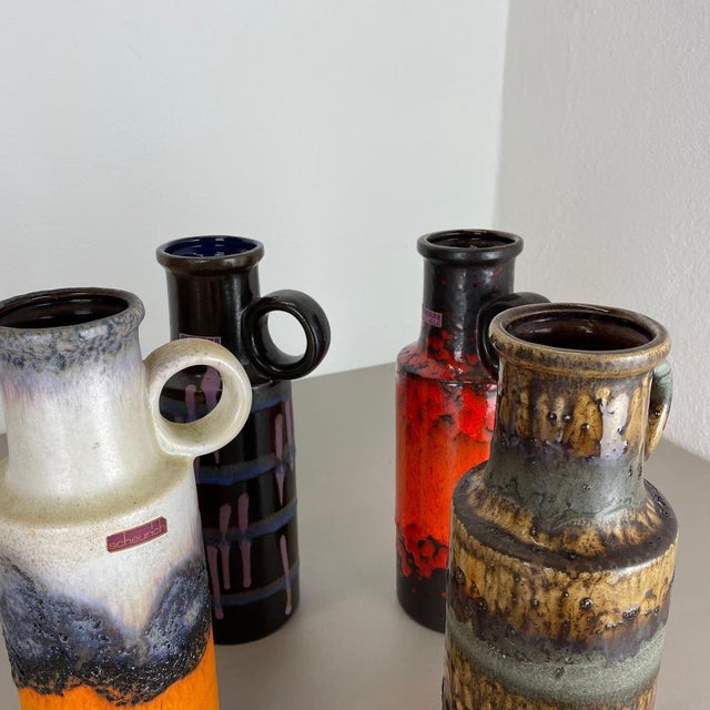 Vintage Fat Lava Pottery Vases by Scheurich, Germany, 1970s, Set of 4 For Sale - Image 17 of 18