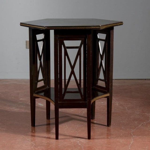 1920s Hexagonal Liberty Coffee Table with Brass Frames, 1920s For Sale - Image 5 of 18