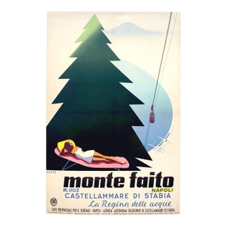 Rare Travel Poster "Monte Faito, Napoli" - 1954 For Sale