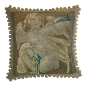 Mid 16th Century Antique Flemish Baroque Tapestry Pillow