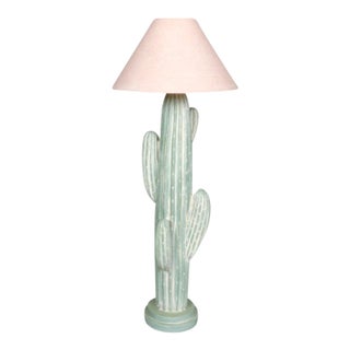 1990s American Bon Art Cast Plaster Cactus Floor Lamp For Sale