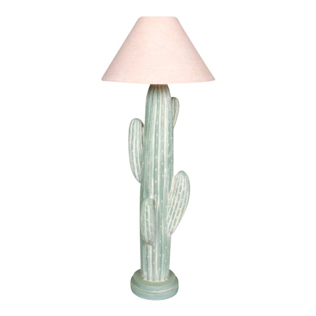 1990s American Bon Art Cast Plaster Cactus Floor Lamp For Sale