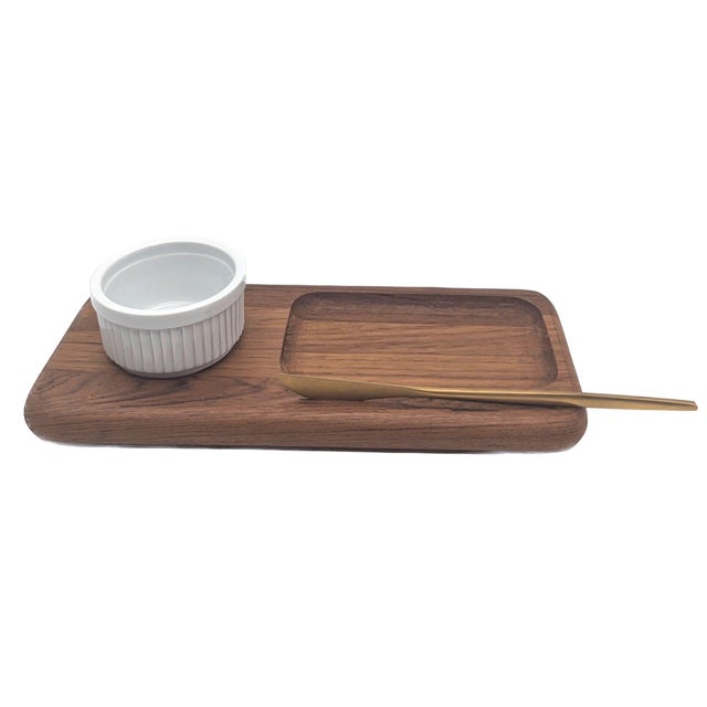 Mid-Century Modern 1970s Kalmar Teak Wood Snack Tray, Set of 3 Pieces For Sale - Image 3 of 10