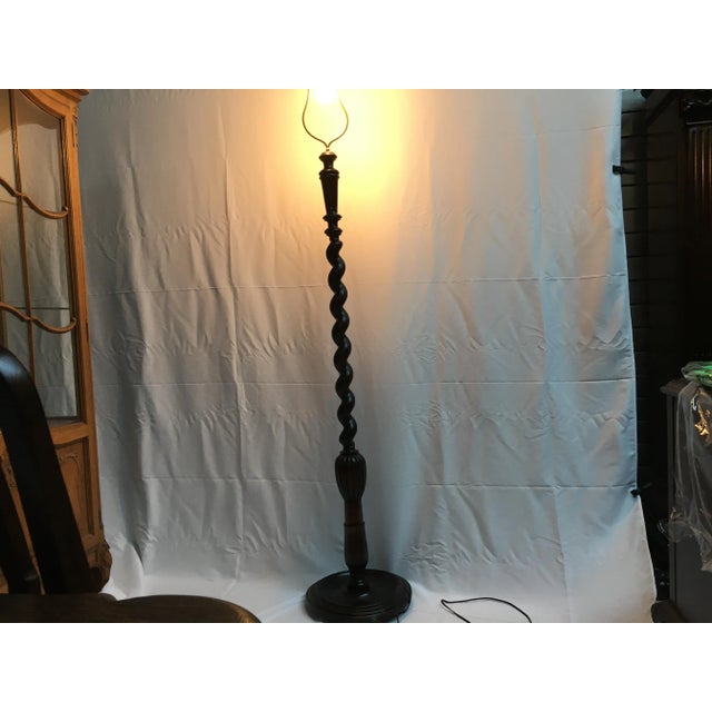 Wooden Spiral Floor Lamp, 1940s For Sale - Image 9 of 18