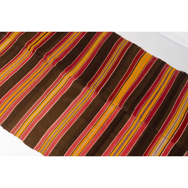 Mid 20th Century Handwoven Striped Boho Area Rug For Sale - Image 6 of 10