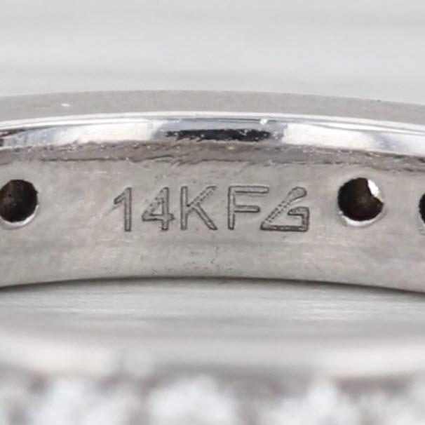 Silver 0.54ctw Diamond Wedding Ring 14k White Gold Size 4.5 Stackable Anniversary Band For Sale - Image 8 of 8