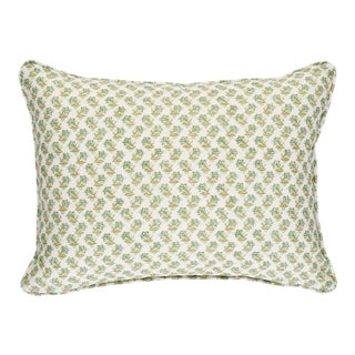 Schumacher x Mark D. Sikes Oleander Indoor/Outdoor Pillow 16" x 12" in Leaf Green For Sale