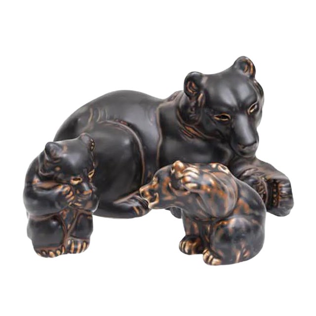 Stoneware Bears by Knud Khyn for Royal Copenhagen, 1960s, Set of 3 For Sale