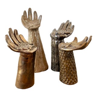 Vintage Slab Built Hand Sculptures - Set of 4 For Sale