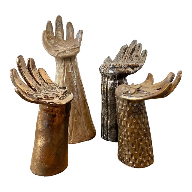 Vintage Slab Built Hand Sculptures - Set of 4 For Sale