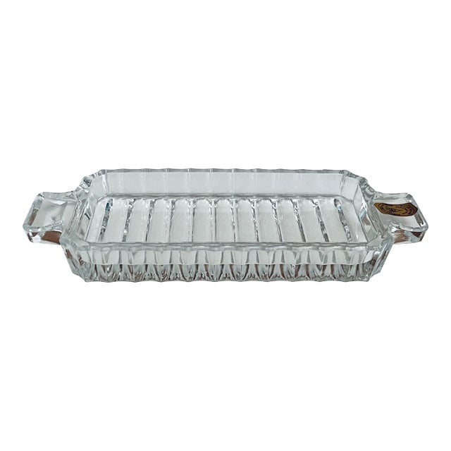 Mid 20th Century Fluted Crystal Soap Dish For Sale