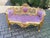 Pair of Vintage French Louis XVI Style Settees – Rose Velvet Tufted Upholstery & Gilded Beech Frames For Sale - Image 9 of 9
