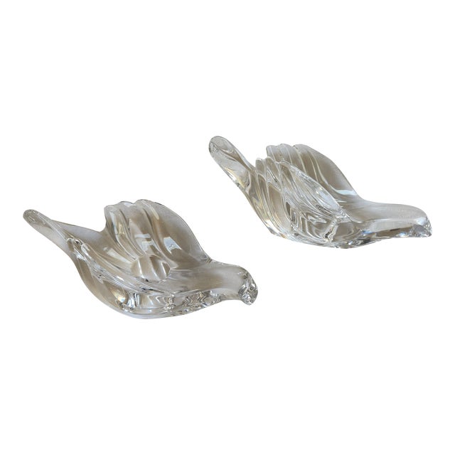 Vintage Pair of Gorham Lead Crystal Dove Taper Candle Holders Chairish