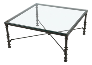 Late 20th Century Brutalist Giacometti Inspired Square Coffee Table