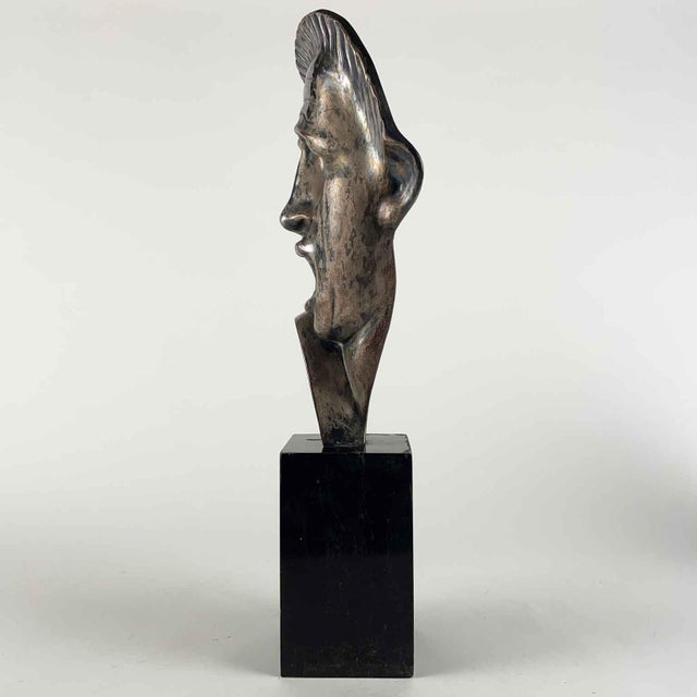 Cacciapuoti Tragic Mask, an Art Deco figurative sculpture by Neapolitan artist Guido Cacciapuoti (Naples 1892 - Milan...